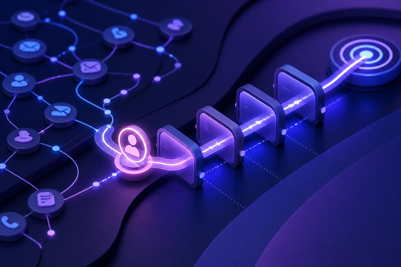 Structured paths turning incoming enquiries into visible records, accepted ownership, and timely response